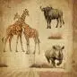 Preview: 20 Servietten Tiere aus Afrika, Giraffen, Gnu, Nashorn, Löwe und Elefant in der Savanne