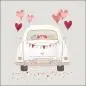 Preview: Servietten Just Married Hochzeitsauto & Herzen kaufen
