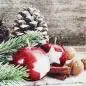 Preview: 20 Servietten Äpfel, Zweige & Zapfen Winter Weihnachten 33cm
