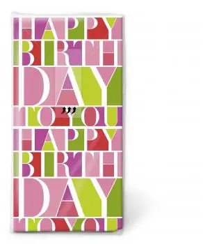 Taschentücher Happy Birthday Pink