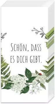 10 Taschentücher mit Spruch Schön dass es dich gibt 1 Packung