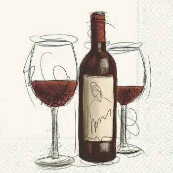 20 Cocktail Servietten Rotwein Weinglas Wein Trinken 25cm