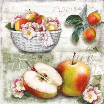20 napkins autumn apples apple basket fruit 33cm