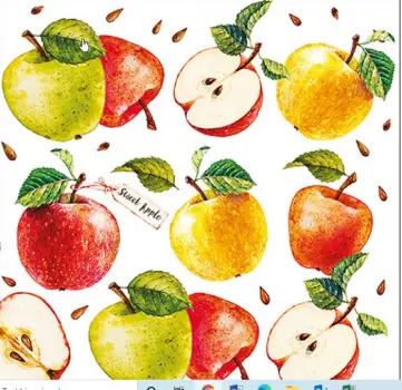20 Servietten bunte Äpfel im Herbst 33cm