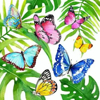 20 Servietten Schmetterlinge Vintage Sommer Frühling 33cm