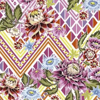20 Lunch Napkins Mexican flowers 33 cm