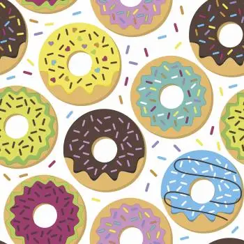20 Lunch Napkins Colorful donuts 33 cm