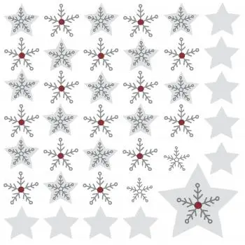 20 Cocktail Servietten Schneeflocken und Sterne im Winter 24 x 24 cm