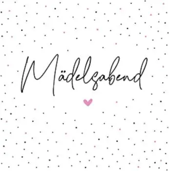 20 Papierservietten "Mädelsabend" – Modernes Design mit Punkten & Herz, 33x33 cm