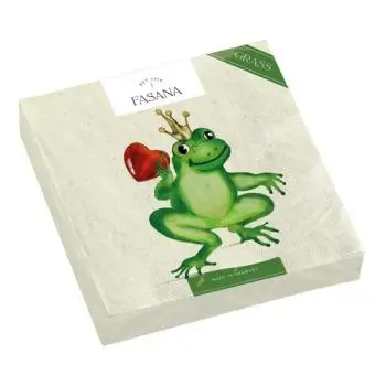 20 Servietten Märchen Der Froschkönig mit Herz und Krone 33cm als Tischdeko