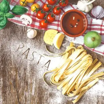 20 Servietten Pasta – Nudeln mit Tomaten, Käse & Pilzen | Italienische Tischdeko