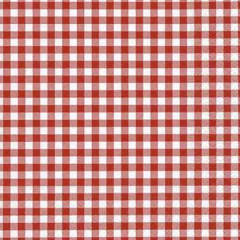 20 Lunch Napkins New Vichy red Size 33x33 cm