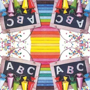 20 napkins back to school ABC enrollment 33cm