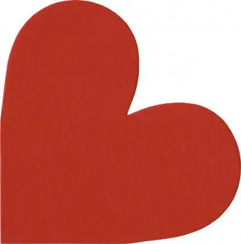 12 Servietten gestanzt Einzelnes Herz rot Liebe Valentin Hochzeit 33 cm