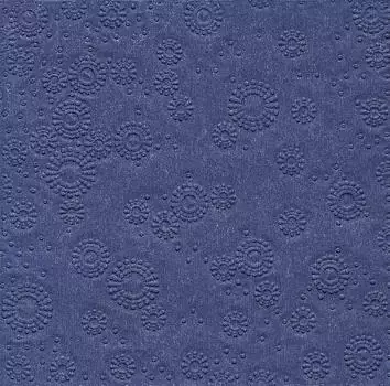 16 Servietten geprägt Momente Uni dunkelblau 33cm