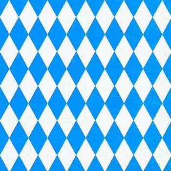 100 napkins Bavarian rhombus / Oktoberfest / bulk pack 1-ply