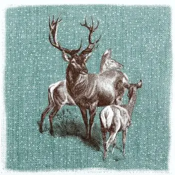 20 napkins deer in the winter forest animal snow 33cm