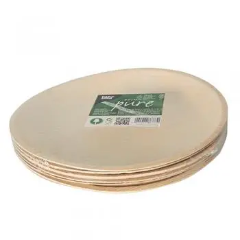 6 plates of palm leaf - completely biodegradable / round 23 cm