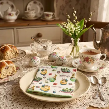 Kaffetafel mit Vintage Oster serviette