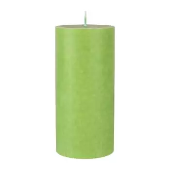 1 Candle Candle Pillar leaf green 150x70mm