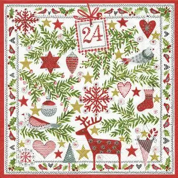 20 Lunch Napkins miniatures of xmas