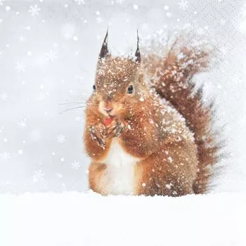 20 napkins winter squirrel in the snow 33cm