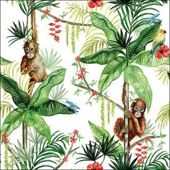 20 napkins orangutan in the jungle animals tropical rainforest 33cm