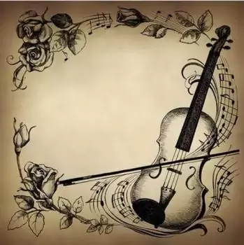 20 Servietten Geige Violine Konzert mit Rosen und Noten in Vintage 33cm als Tischdeko