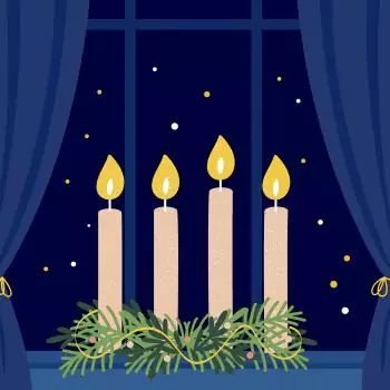 20 Servietten Kerzen im Advent am Fenster Weihnachten 24cm