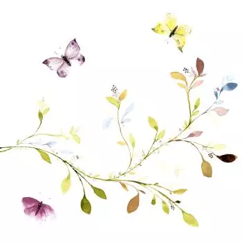16 Servietten Moments Schmetterlinge an Blättern und Zweigen 33cm