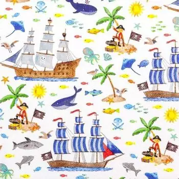 20 napkins pirates in the sea treasure island gold 33cm as table decoration