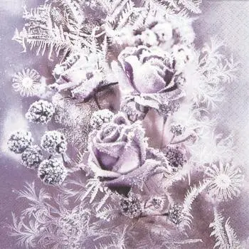 20 napkins Rose Frost frosted Winter Ice Party 33cm
