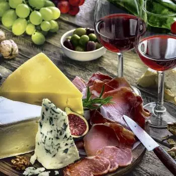 20 Servietten Tisch voller Vorspeisen | Käse | Schinken | Tischdeko 33cm