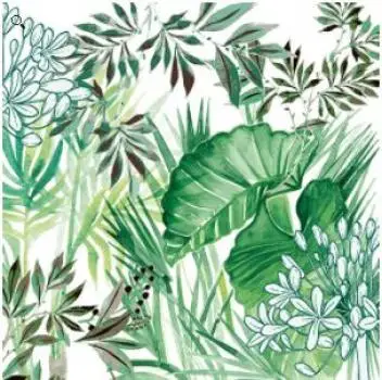 20 Servietten Tropische Pflanzen als Tischdeko für den Sommer 33cm