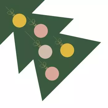 12 Servietten Weihnachtsbaum mit Kugeln gestanzt 1-lagig Airlaid