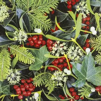 20 napkins branches and berries in winter in the landscape as a table decoration 33cm