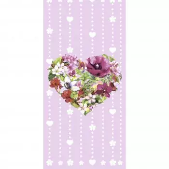 10 Taschentücher Blumenherz auf rosa Pink 22x21 cm