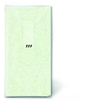 10 handkerchiefs embossed Moments ornaments light green - handkerchiefs for happy tears and wedding