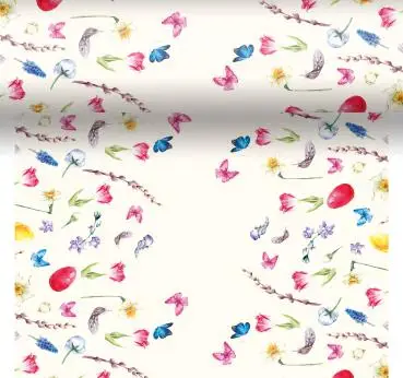 Dunicel Tête-à-Tête Tischtuchrolle "Osterzauber" – 40 cm x 4,80 m – Premium Mitteldecke mit Frühlingsmotiven
