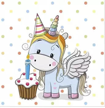 20 napkins unicorn for girls party with candle as table decoration 33cm