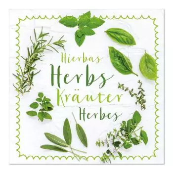 20 napkins herbs of the garden mint basil rosemary thyme in summer 33cm