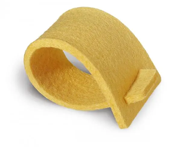4 napkin Ring Felt yellow