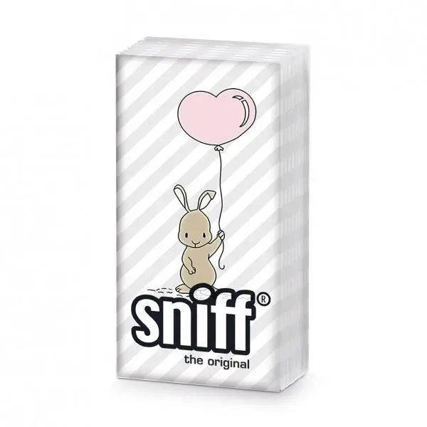 10 handkerchiefs (1 pack) Little bunny with a heart balloon | Children | Easter