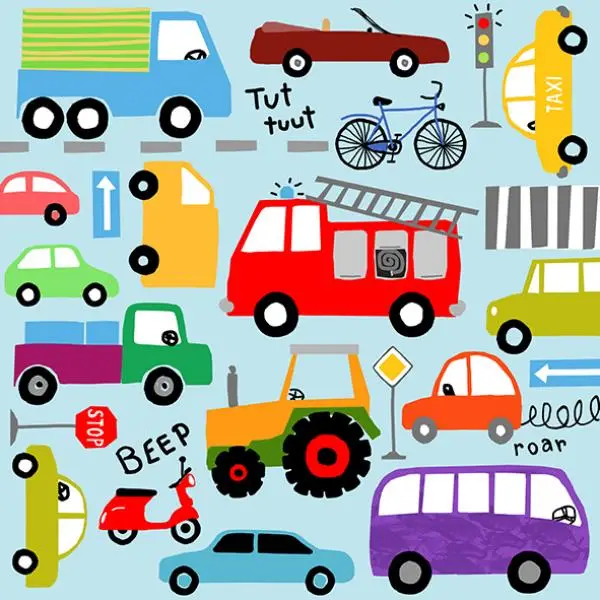 20 lunch napkins cars taxi moped tractor fire brigade children 33cm