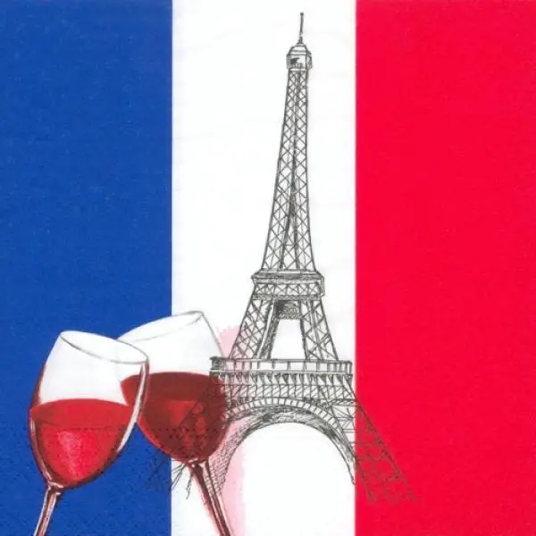 50 napkins France Eiffel Tower wine 33cm