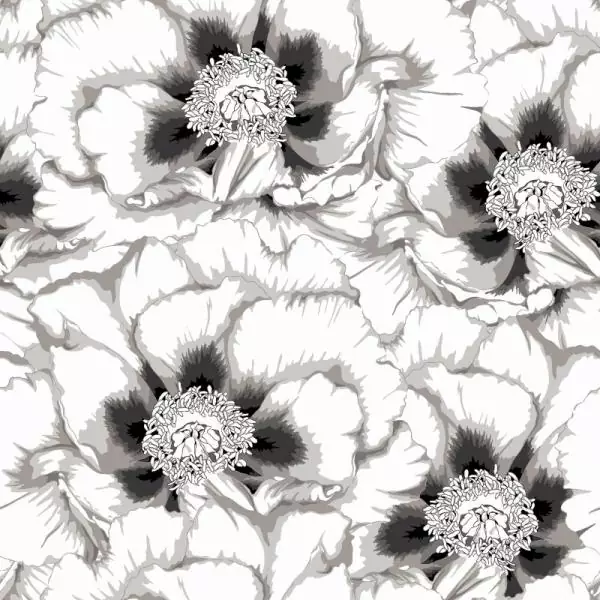 20 Lunch Servietten Blumen in schwarz weiß Trauer Abschied 33cm