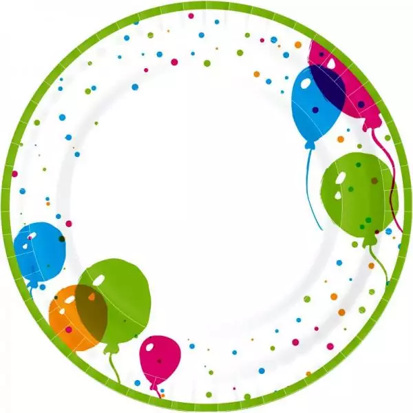 10 Teller Bunte Luftballons Fasching Geburtstag