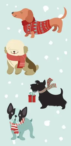 10 Handkerchiefs Merry Dogs 1 Pack