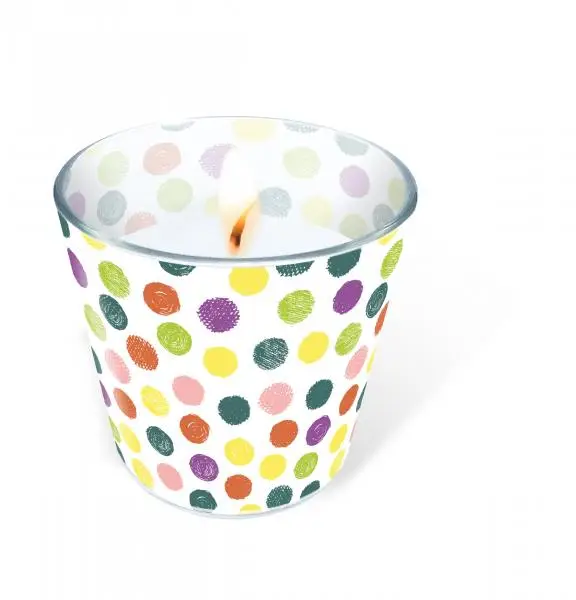 1 Glass Candle Playful Dots 7,5x7cm
