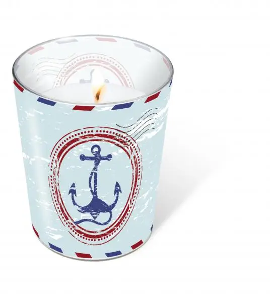 1 Glass Candle Anchor 10x8,5cm